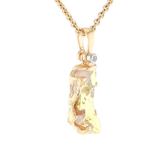 Gold Quartz Freeform Pendant (G2)