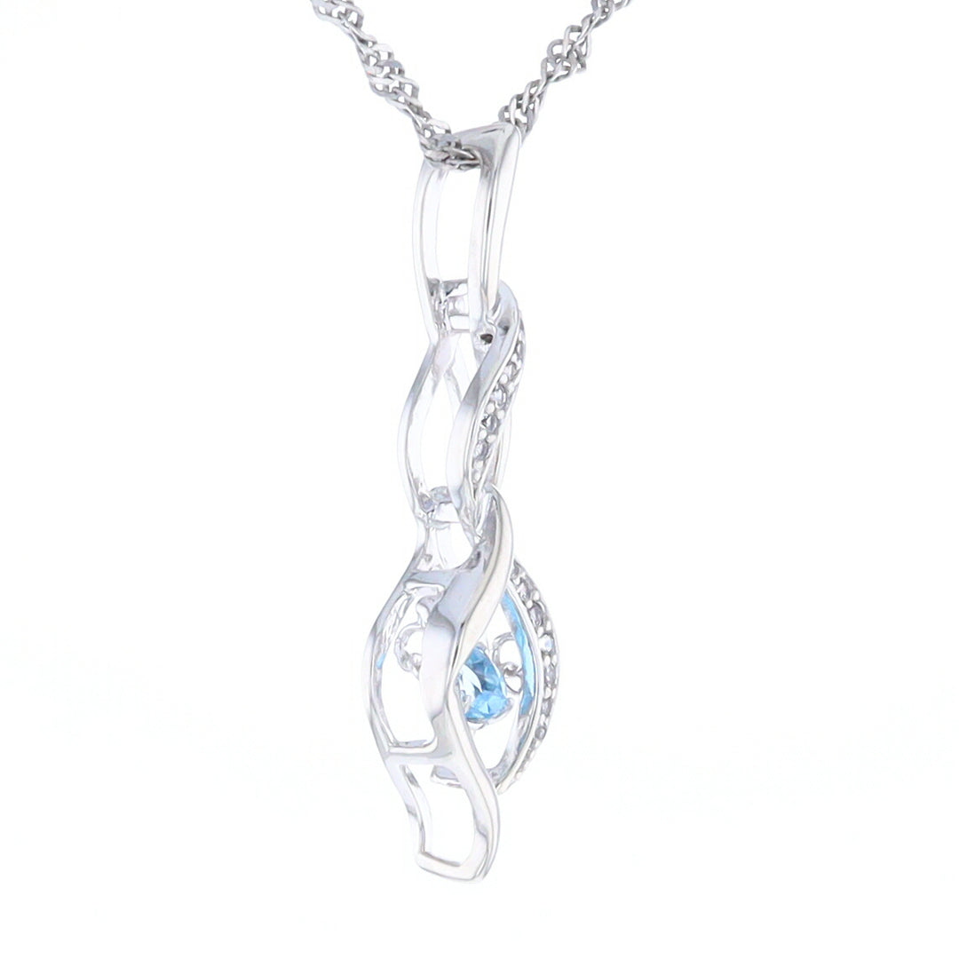 Floating Topaz Twisted Pendant