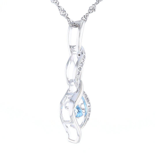 Floating Topaz Twisted Pendant