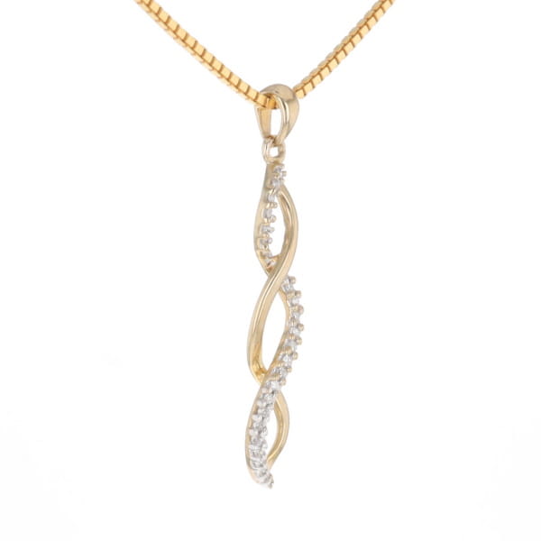 Ribbon Twist Diamond Pendant