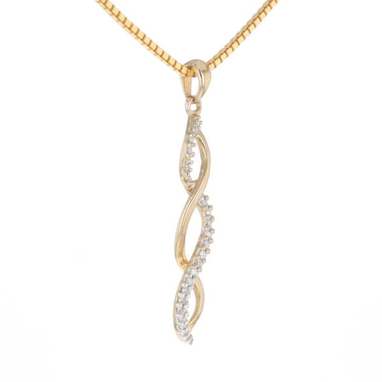 Ribbon Twist Diamond Pendant