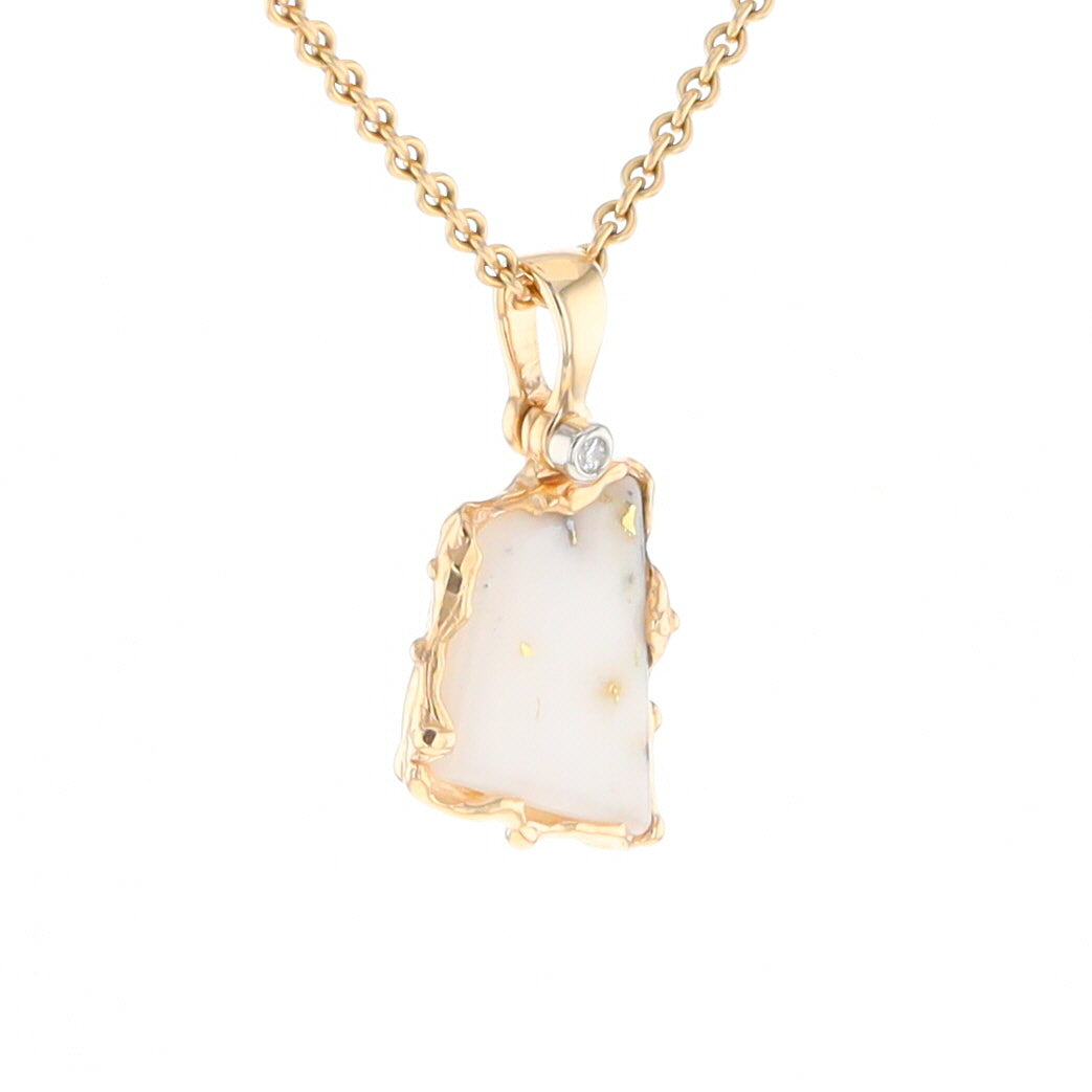 Gold Quartz Freeform Pendant (G2)