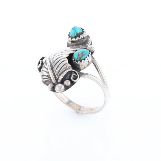 Native Turquoise Feather Ring