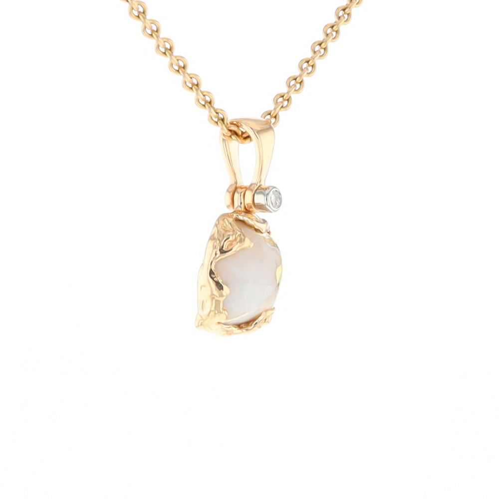 Gold Quartz Freeform Pendant - G1