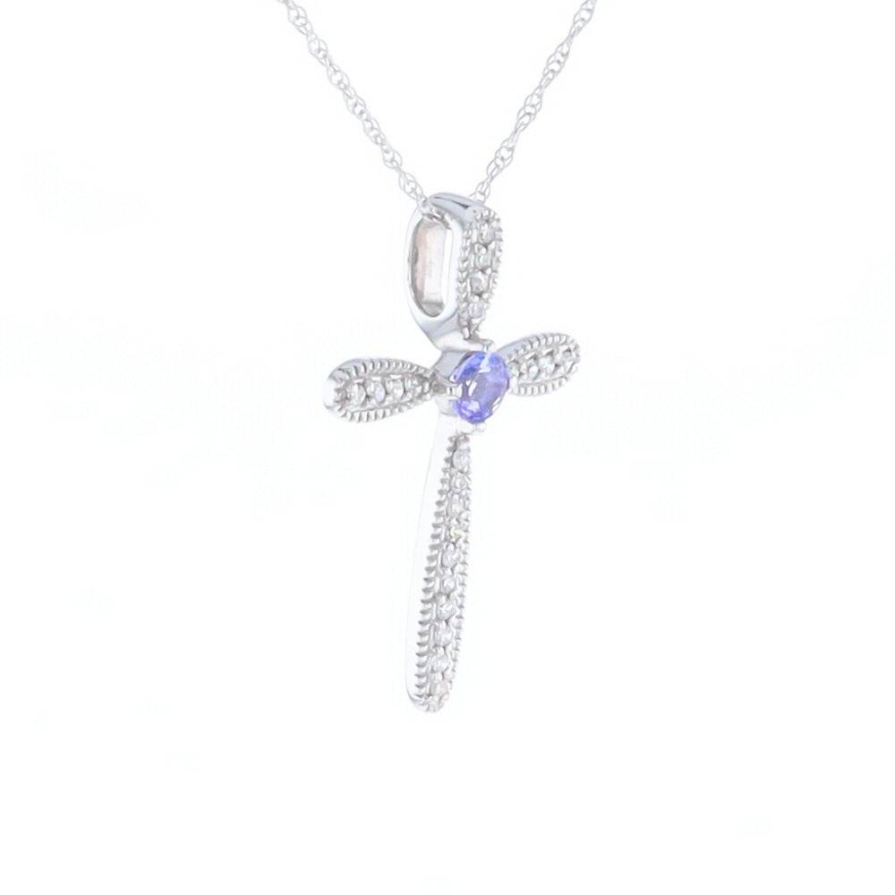 Tanzanite Cross Necklace