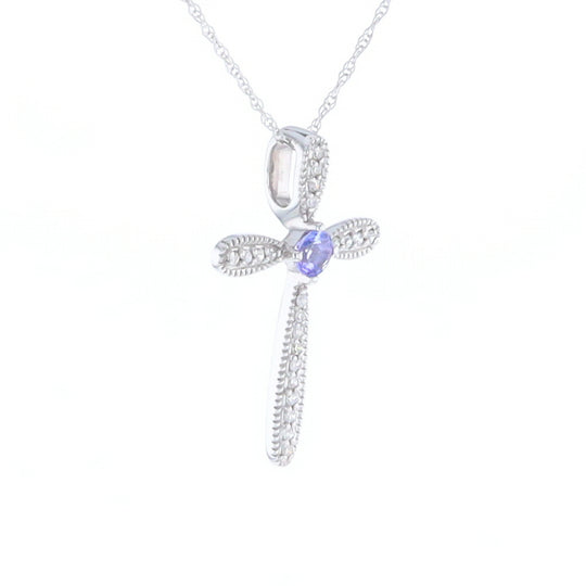 Tanzanite Cross Necklace