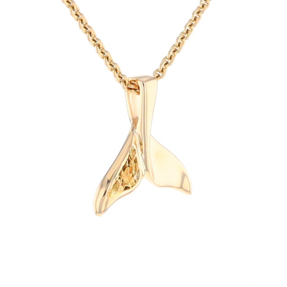 Whale Tail Necklaces Natural Nuggets Inlaid Sea Life Pendant