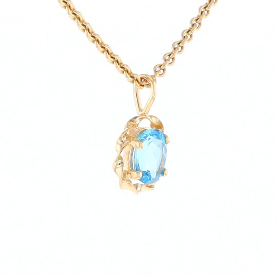 Blue Topaz Twisted Frame Pendant