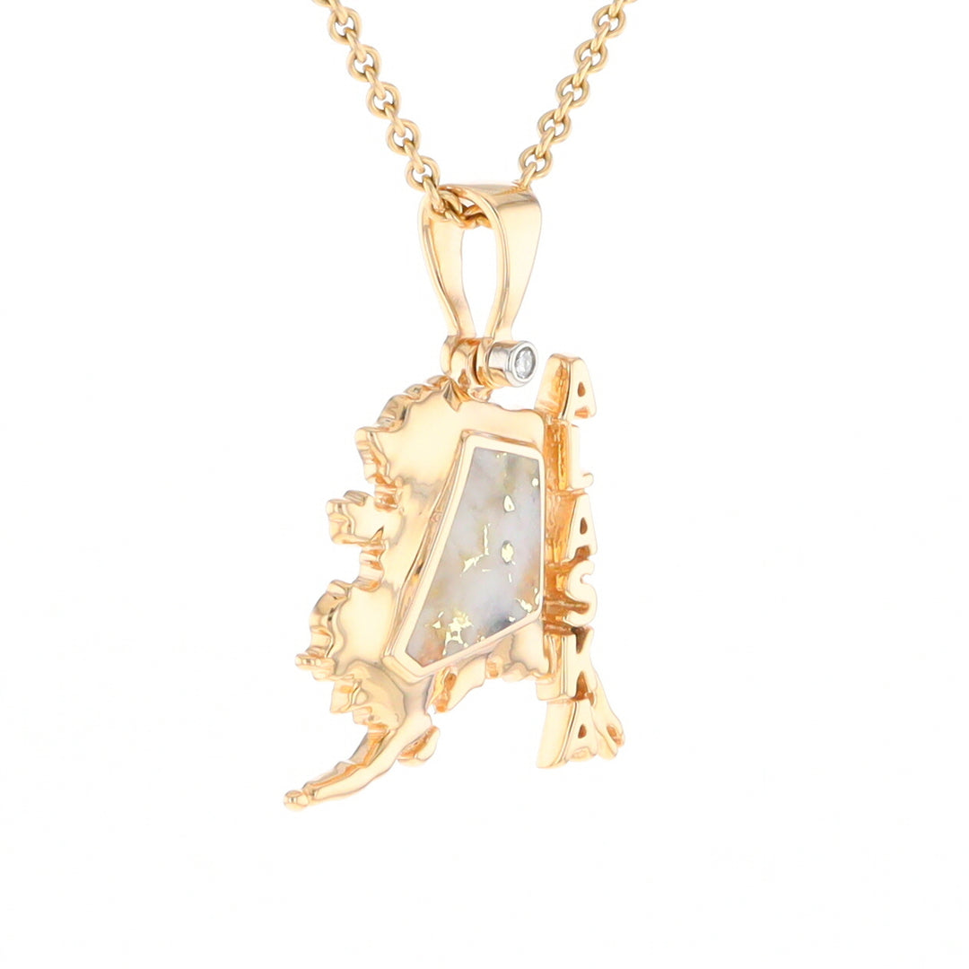 Alaska Gold Quartz Inlaid Pendant