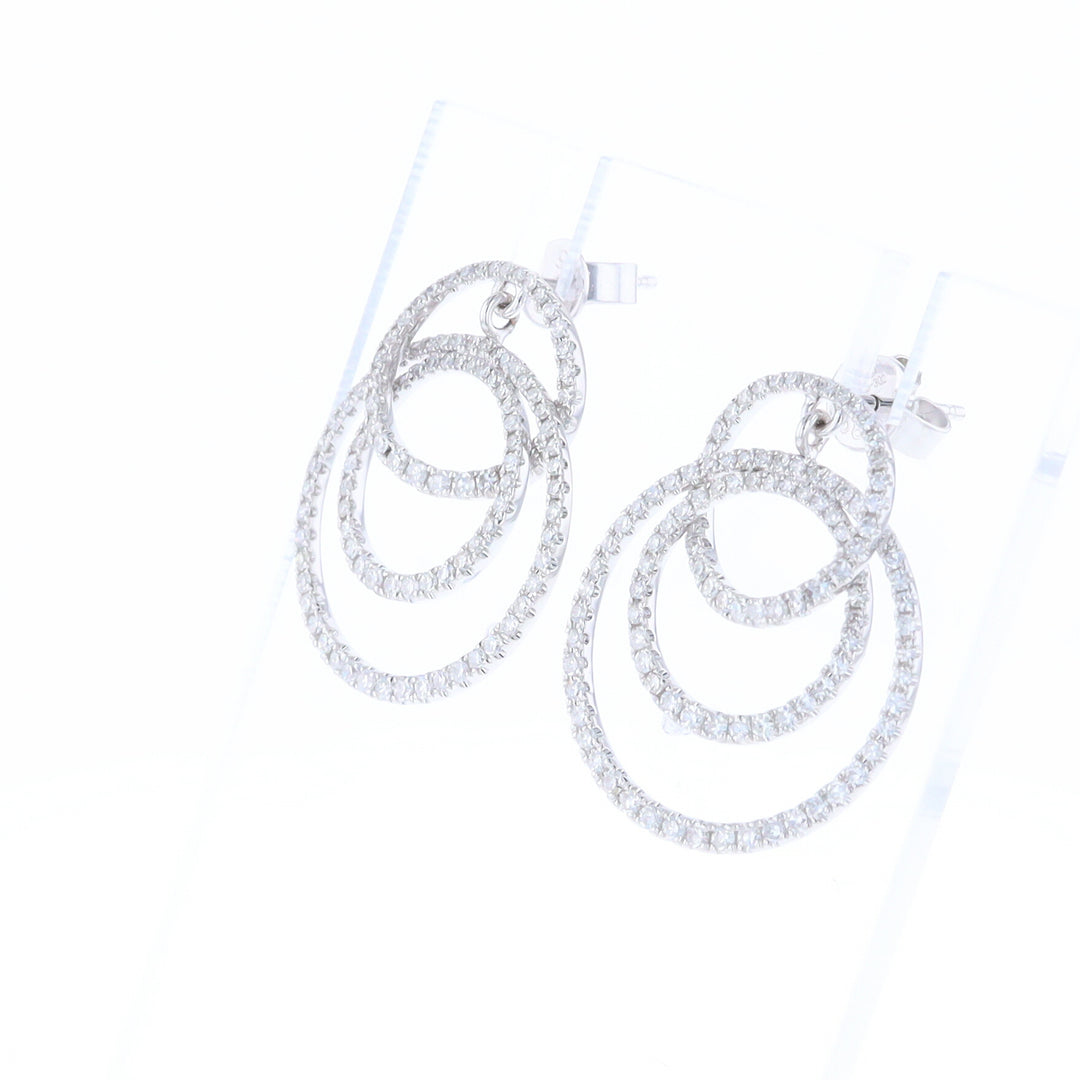 Diamond Circle Dangle Earrings