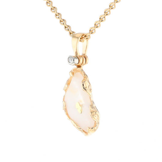 Gold Quartz Freeform Pendant (G2)