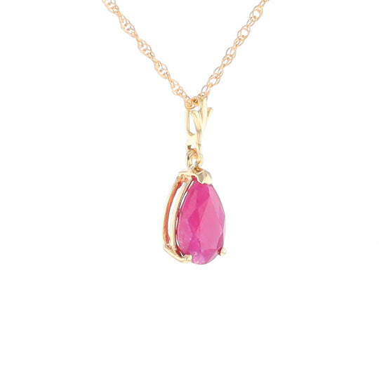 Pear Ruby Solitaire Necklace