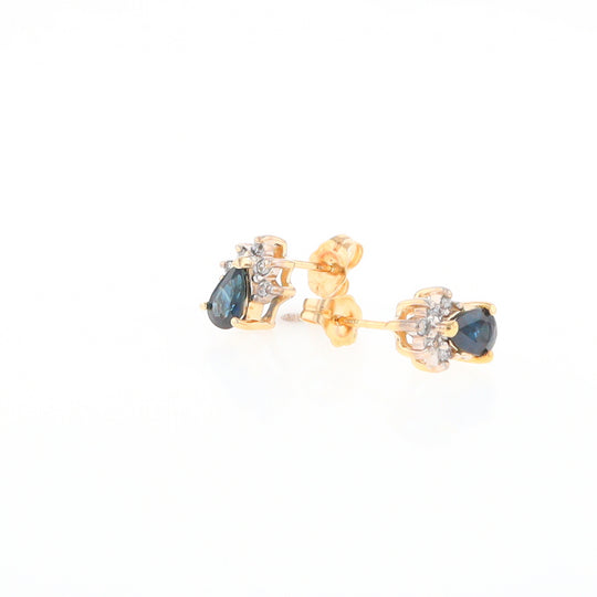 Pear Sapphire & Diamond Earrings