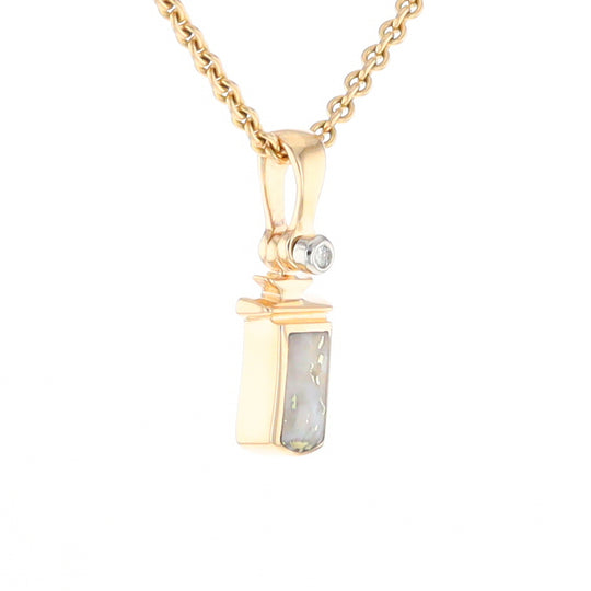 Gold Quartz Banner Shaped Pendant