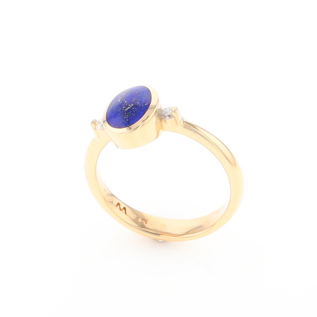 Oval Lapis Diamond Ring