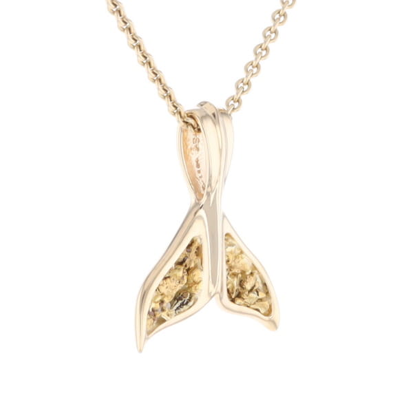 Whale Tail Gold Nugget Pendant
