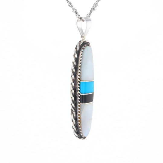 Multi Stone Inlaid Pendant