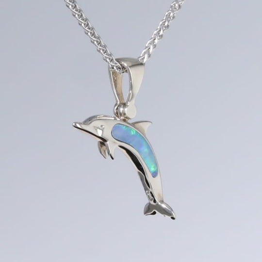 Opal Pendant Inlaid Sea Life Dolphin