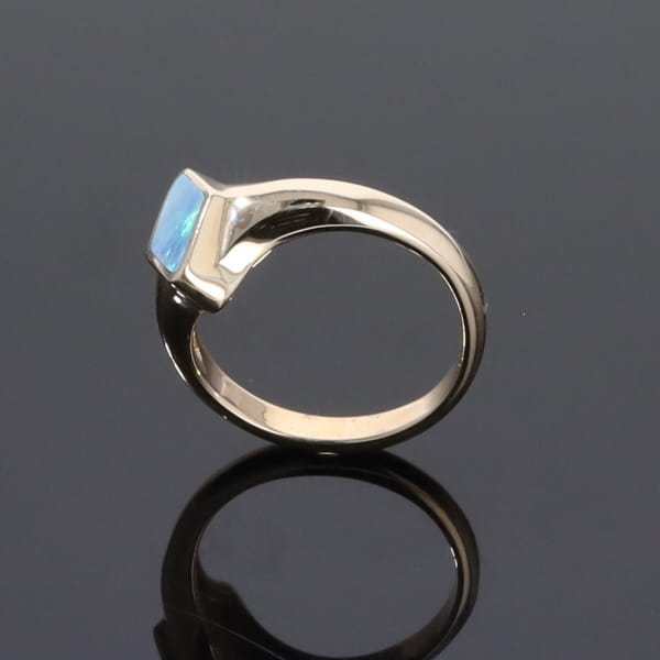 Opal Rings Diamond Shape Inlaid Design