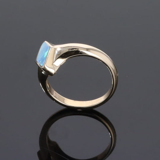 Opal Rings Diamond Shape Inlaid Design