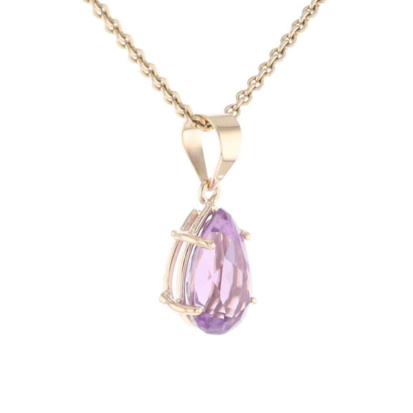 Pear Solitaire Amethyst Pendant