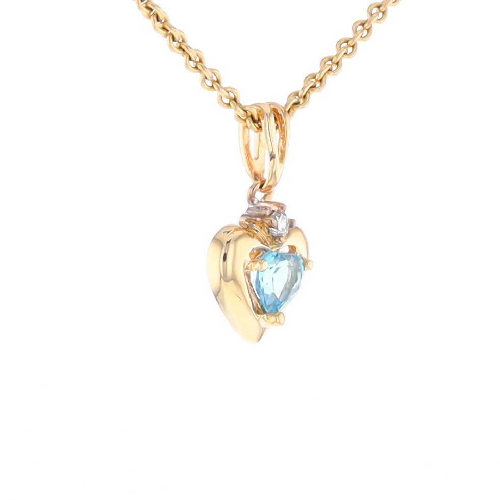 Blue Topaz Heart Pendant