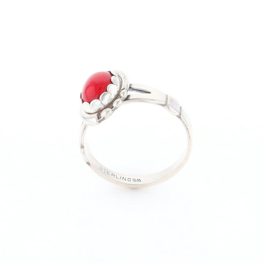 Native American Oval Coral Ring