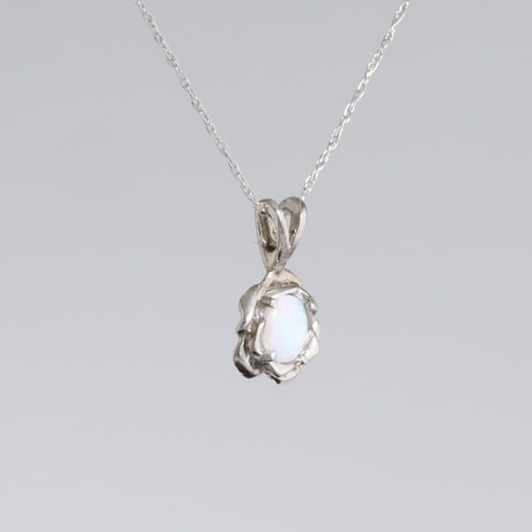 White Opal Flower Pendant
