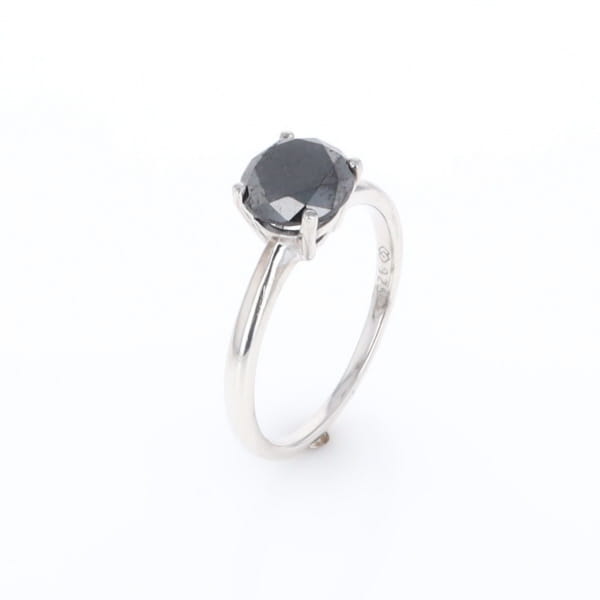 Black Diamond Solitaire Ring