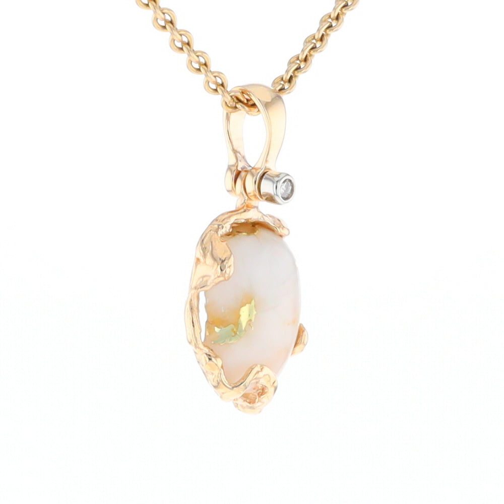 Gold Quartz Free Form Pendant