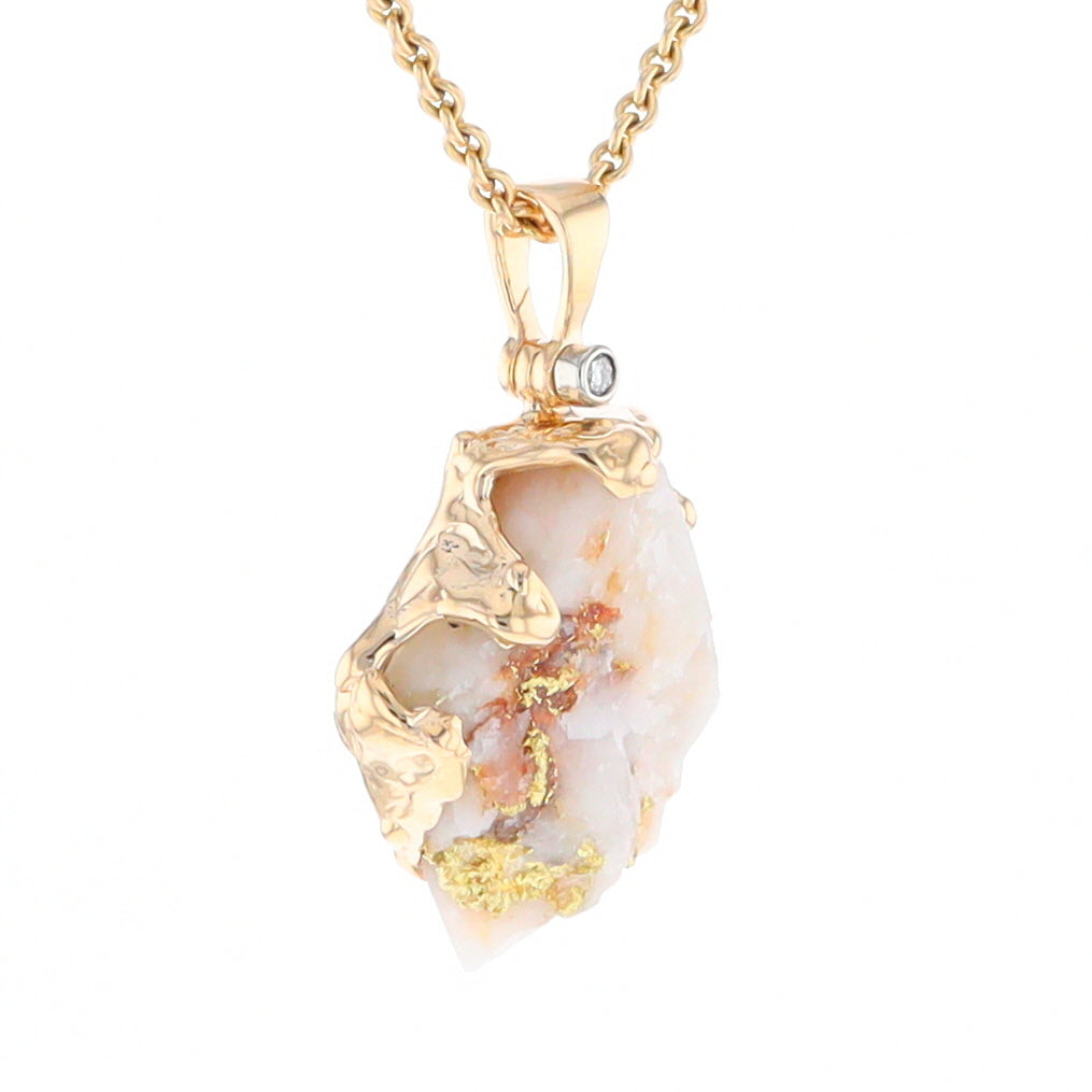 Rough Gold Quartz Free Form Pendant