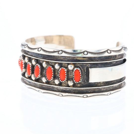 Jackie Singer Navajo Coral Cuff Bracelet