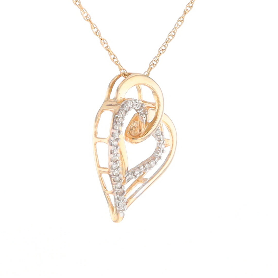 Double Heart Diamond Pendant