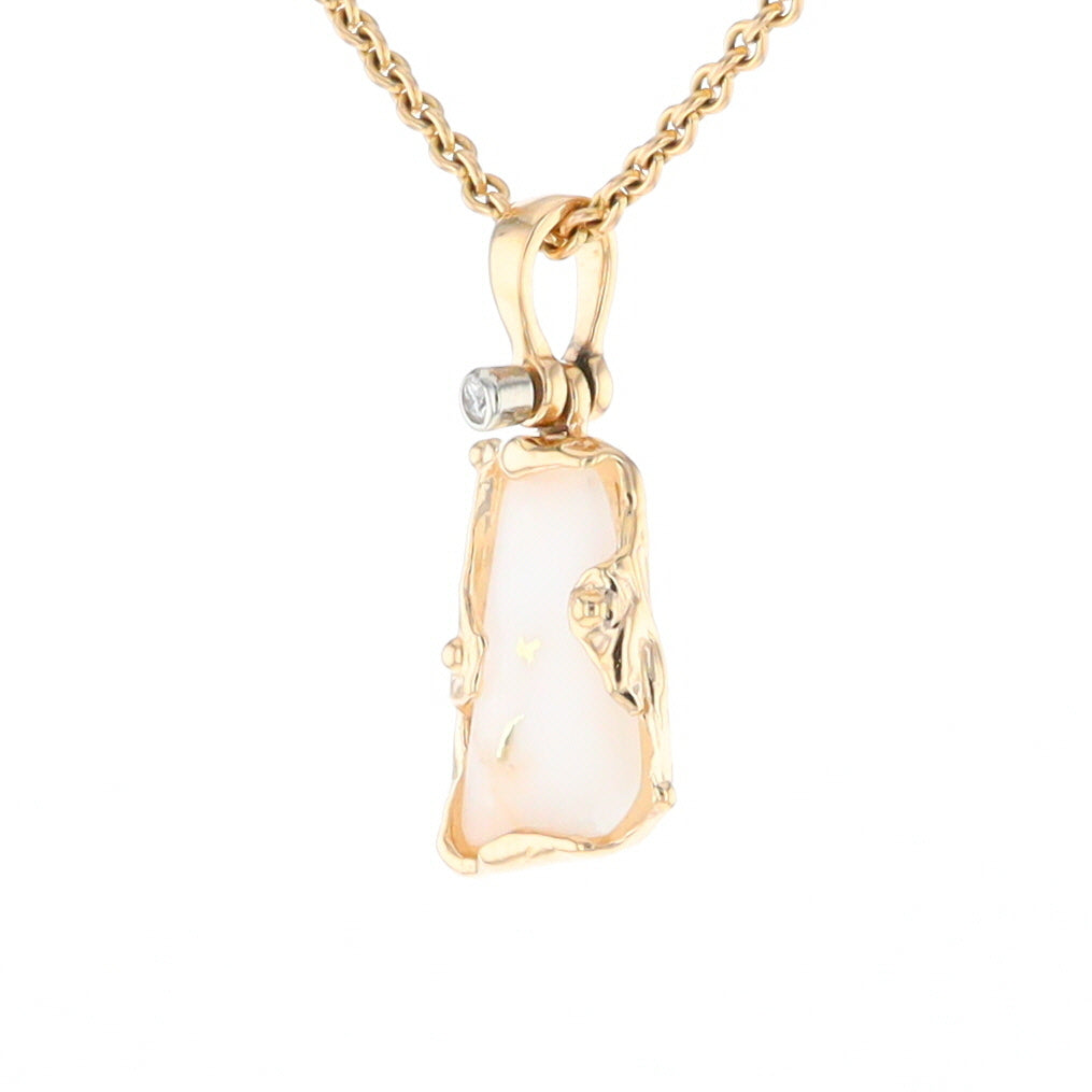 Gold Quartz Freeform Pendant