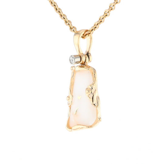 Gold Quartz Freeform Pendant