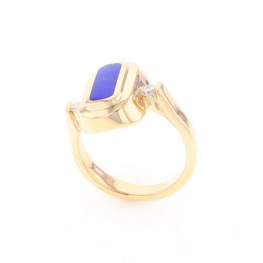 Lapis 0.16ctw Diamond Ring