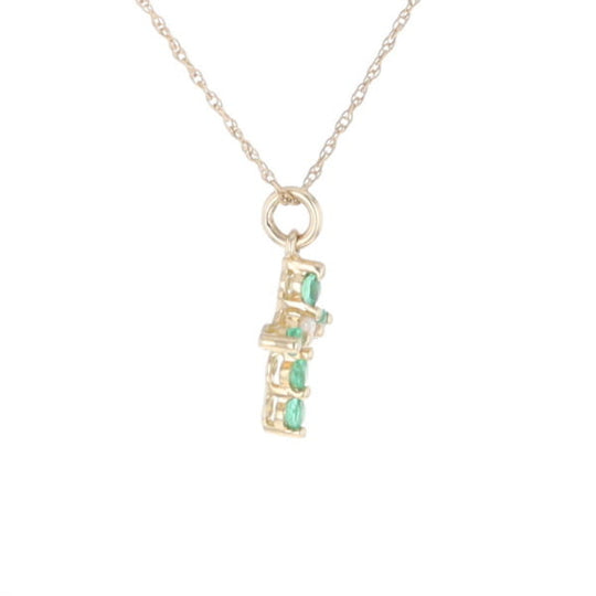 Small Emerald Cross Pendant