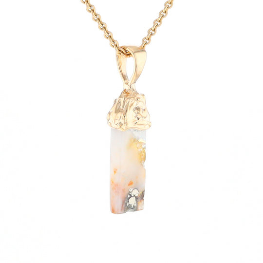 Gold Quartz Free Form Pendant