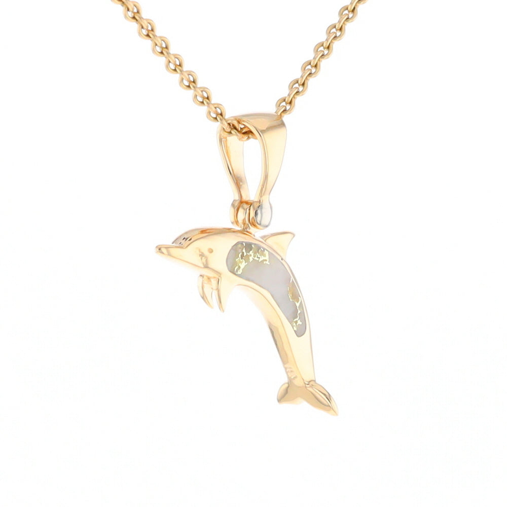 Gold Quartz Dolphin Pendant - G2