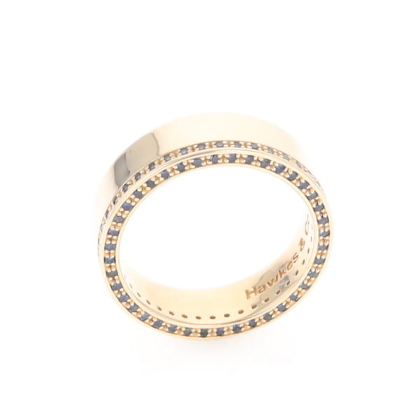 Men's Blue Sapphire Wedding Band Contemporary Design