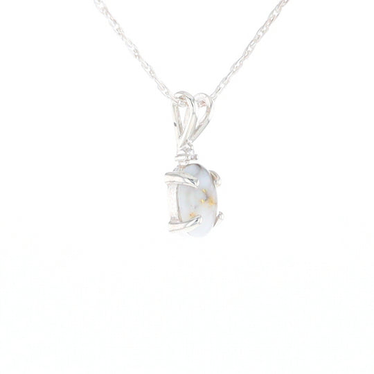 Gold Quartz Cabochon Necklace