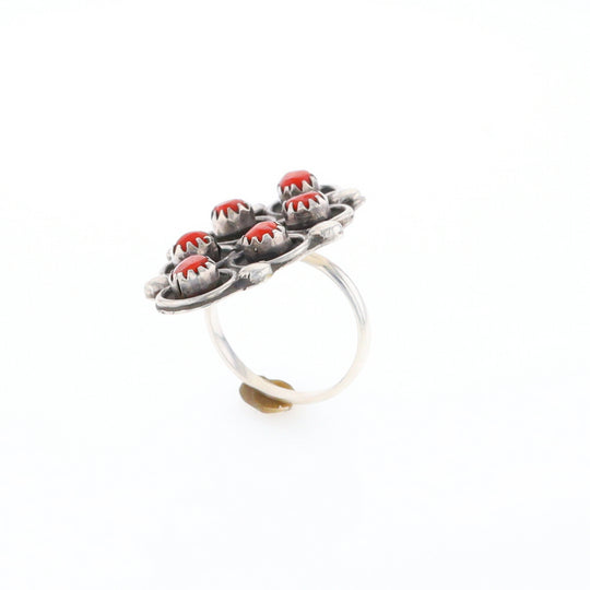 Bezel Set Coral Ring