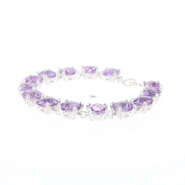 Amethyst Bracelet With Silver Filigree