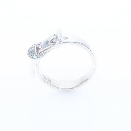 Silver Blue Topaz Belt Ring