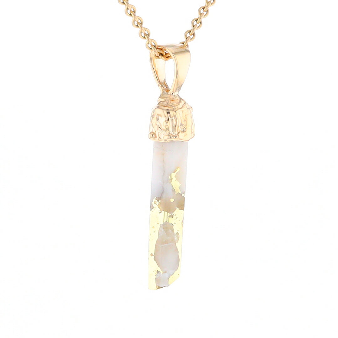 Gold Quartz Free Form Pendant