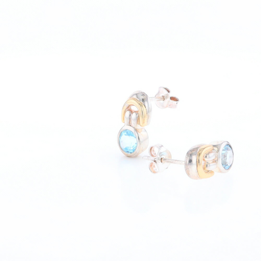 Blue Topaz Stud Earrings