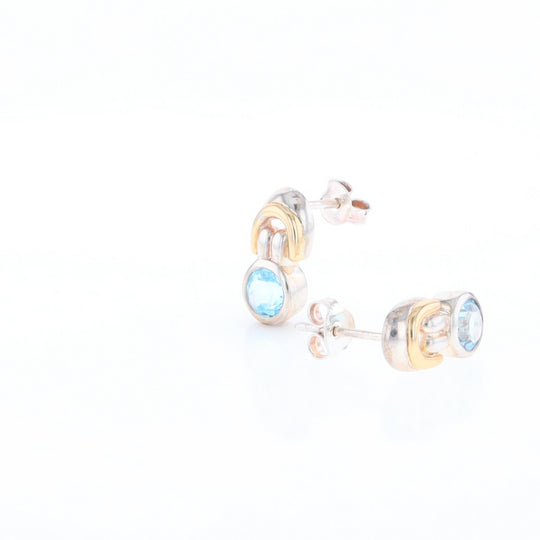 Blue Topaz Stud Earrings