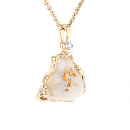 Rough Gold Quartz Free Form Pendant