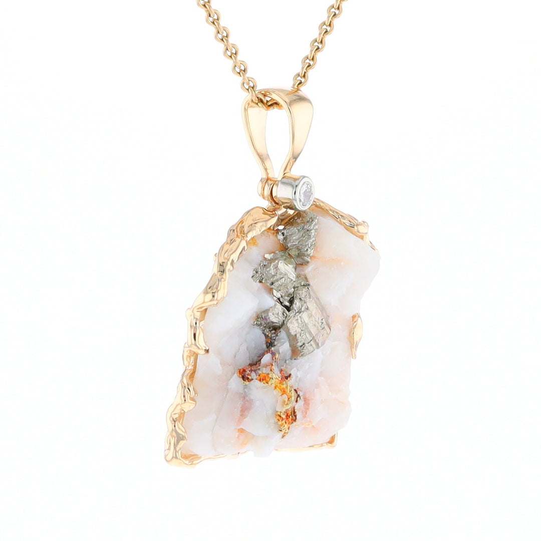 Gold Quartz Freeform Pendant (G3)