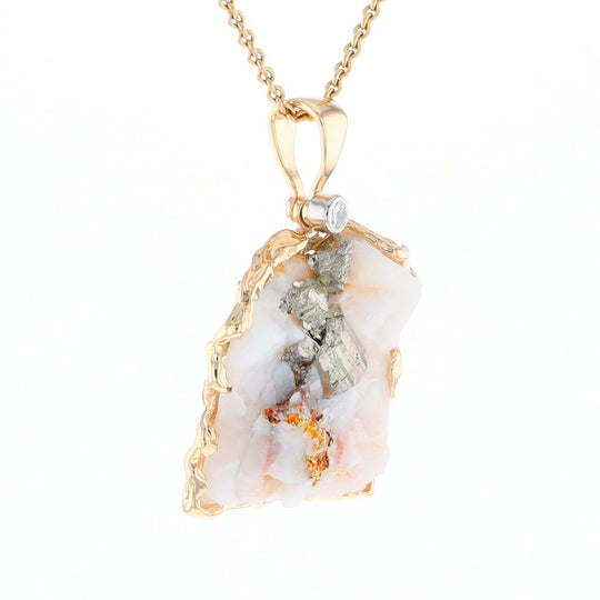 Gold Quartz Freeform Pendant (G3)